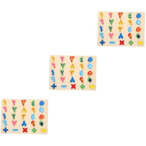 TOYANDONA 3 Sätze Arabisches Rätsel Kinderspielzeug Spielzeuge Arabisches Zahlenrätsel Lernspielzeug Für Arabische Zahlen Puzzle-Spielzeug Nummernschild Dreidimensional Kleinkind Holz von TOYANDONA