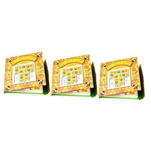 TOYANDONA 3 Sätze Bienen Spiel Reisespielzeug für Kleinkinder Spielzeug für Kinder Tangram Kinder rätsel Spielzeuge Spielset aus Holz Kinder Puzzle kreatives Spielzeug hölzern ce Papier von TOYANDONA