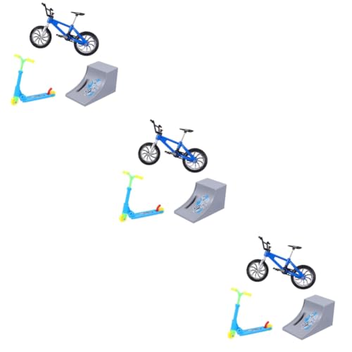 TOYANDONA 3 Sätze Fingerrad Alu-Modell Im Maßstab 1:10 Spielzeug Fahrräder Miniaturbausätze Mini-Bikes Finger-Skateboard-Park Miniaturen Mini-Fahrrad Faltrad Vitaltafel Kind Plastik Tragbar von TOYANDONA