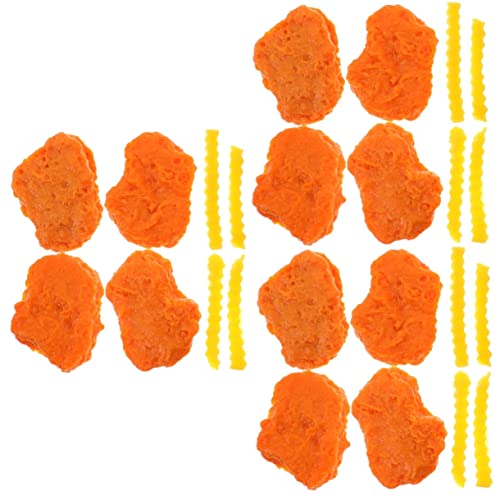 TOYANDONA 3 Sätze Gefälschte Chicken Nuggets und Pommes Frites lebensechtes Lebensmittelmodell Hühnernuggets gefälscht Modelle verschleißfeste Chicken Nuggets simuliertes Essen Hühnerflügel von TOYANDONA
