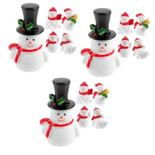 TOYANDONA 3 Sätze Kleine Schneemannfigur Dekoration Schneemann Miniaturen Party Miniatur-schneemann Mini -Figur Mini-schneemannfiguren Schneemann-dekorfiguren Kleine Figur Harz 5 Stücke * 3 von TOYANDONA