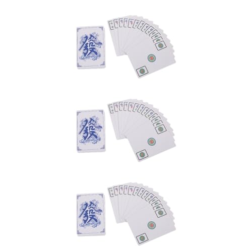 TOYANDONA Spielzeuge 3 Sets Mahjong Poker Mahjong-Kartenset Reise-Mahjong-Set Blattgold-Kit Spielzeug Traditionelles Chinesisches Mahjong-Miniatur-Mahjong-Kartenset Mahjong Für Party Feine von TOYANDONA