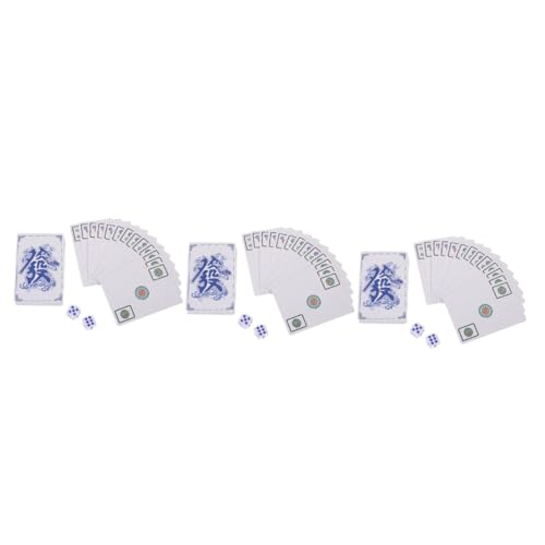TOYANDONA 3 Sätze Mahjong-Poker Pokerkarten Mahjong-Tisch Reise-brettspiel Chinesisches Mahjong-Spielzeug Mahjong-Geschenke Brettspiele Mini-Mahjong Mahjong-Karte Reisen Papier Miniatur von TOYANDONA
