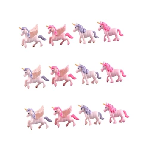 TOYANDONA 3 Sätze Mikrolandschaftsdekoration Einhornkuchendekor Einhorn -kuchen -top Terrariumdekorationen Einhorn-verzierung Tierische Kuchendekoration Harz 4 Stück * 3 von TOYANDONA
