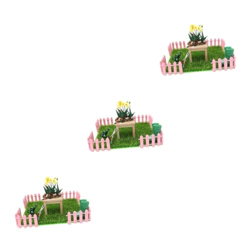 TOYANDONA 3 Sätze Mini-Gartenset miniaturfiguren miniaturen Figuren Miniaturbausatz Dekorationen Mini-Gartenszenenverzierung kleine Gartendekoration Puppenhaus Kunsthandwerk Komponente von TOYANDONA