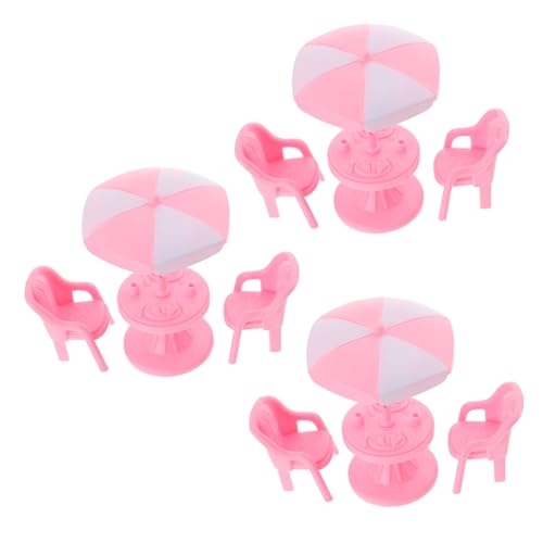 TOYANDONA 3 Sätze Mini-Stuhlschirm tragbar strandig Mini-Sonnenschirmmodell Miniatures strandspielzeug Strand spielzeuge Miniaturfigur Mini Strandkorb Miniatur-Möbel Abs Weiß von TOYANDONA