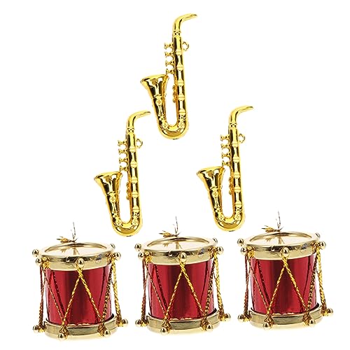 TOYANDONA 3 Sätze Mini-Trommelmodell Miniatur Schlagzeugsets für Mini-E-Gitarre Tenorsaxophon mini Saxophon mini Schlagzeug Mini-Saxophon-Foto-Requisite winzige Trommel pp von TOYANDONA