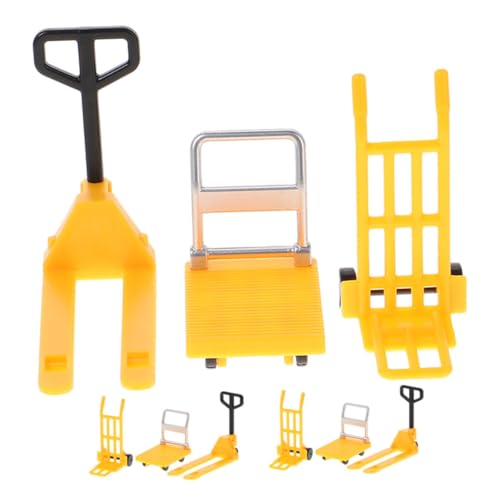 TOYANDONA 3 Sätze Miniaturmodell eines Spielzeugautos Mini-Plattformwagen- Miniatur-Gabelstaplermodell verkehrserziehung mini hubwagen BAU-Gabelstapler-Modell Kinderspielzeug Yellow von TOYANDONA