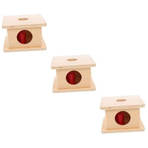TOYANDONA 3 Sätze Montessori-lehrmittel Aus Holz Lernspielzeug Auge-Hand-koordinationsfähigkeiten-Spiel Spielzeuge Vorschulspielzeug Spielzeug Rot Blöcke Hölzern Puzzle Kleinkind von TOYANDONA