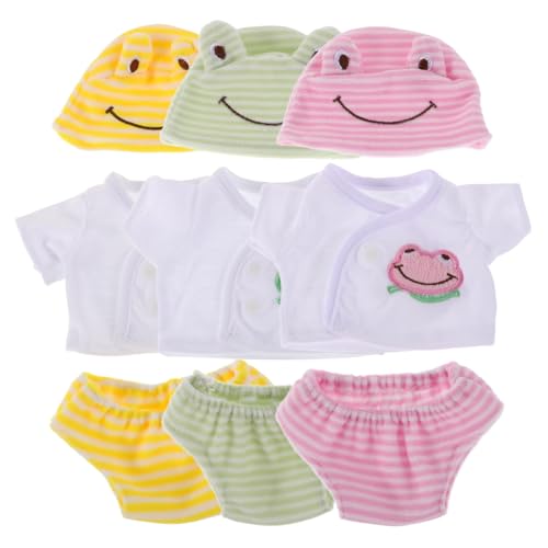 TOYANDONA 3 Sätze Puppenkleidung für Puppen Austauschbare Outfits mit Hemd Hose Mütze Bunte Kleider für Alltag und Besondere Anlässe Detailreiche Realistische Doll Dress Up Outfits von TOYANDONA