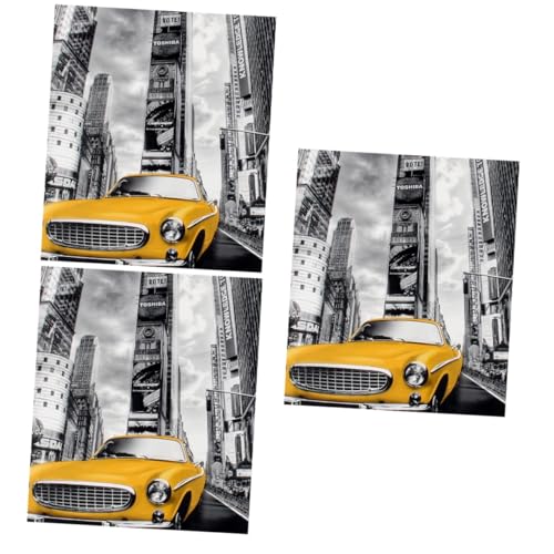 TOYANDONA 3 Sätze 1000 Teile New York Street Dickes Papierpuzzle Puzzlespiele Für Erwachsene Landschaftspuzzles Landschaft Puzzles New Yorker Straßenpuzzle Puzzle-Brett Kind Rätsel Verdicken von TOYANDONA