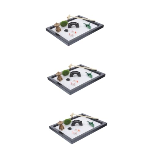 TOYANDONA 3 Sätze Simulations-Sandtisch Bürodekoration Sandkastenverzierung für den Garten Zen-Garten-Dekor Modelle Kunsthandwerk aus Kunstharz Garten sandkasten Schreibtisch artware dekor von TOYANDONA