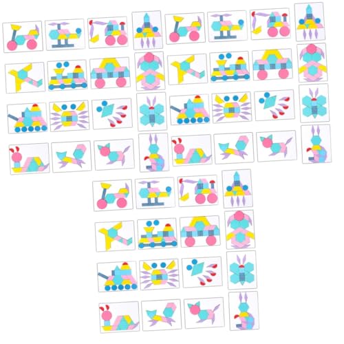 TOYANDONA 3 Sätze Tangram Kinder rätsel Stapelspiel sortieren Konstruktionsrätsel Spielzeuge Kinderspielzeug Formen Puzzles für Kinder Holzpuzzles für Kleinkinder Sich ständig ändern Baby von TOYANDONA