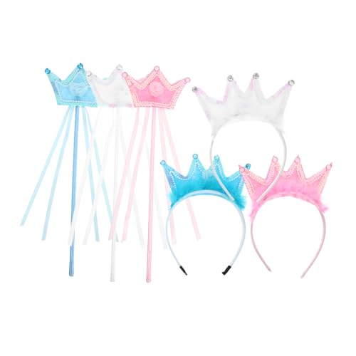 TOYANDONA 3 Sätze Teiliges Kinderkostüm Krone und Zauberstab Farblich Abgestimmt in Weiß Blau Rosa Leicht Bequem für Geburtstag Halloween Weihnachten Rollenspiel Party Zubehör TOYANDONA 3 Sätze Teiliges Kinderkostüm Krone und Zauberstab Farblich Abgestimmt in Weiß Blau Rosa Leicht Bequem für Geburtstag Halloween Weihnachten Rollenspiel Party Zubehör von TOYANDONA