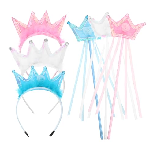 TOYANDONA 3 Sätze Tiara Kronen und Feenstäbe in Weiß Blau Rosa Leichtes Komfortables Zubehör für Mädchen Party Prinzessin Kostüm Rollenspiel bei Geburtstag und Festlichkeiten TOYANDONA 3 Sätze Tiara Kronen und Feenstäbe in Weiß Blau Rosa Leichtes Komfortables Zubehör für Mädchen Party Prinzessin Kostüm Rollenspiel bei Geburtstag und Festlichkeiten von TOYANDONA