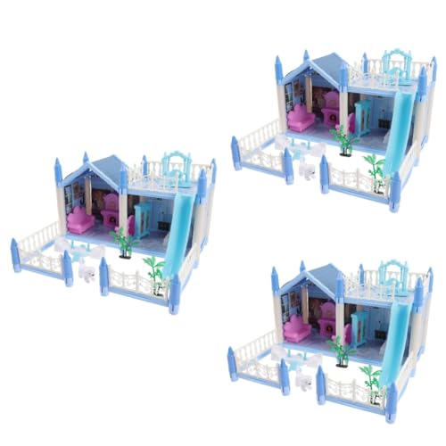 TOYANDONA 3 Sätze Villa Schloss selber Bauen 3D-Puzzle aus Kunststoff Cottage-Modell interaktive Spiele kreativität Puzzle-Rahmen-Kit Geburtstagsgeschenke für EIN 5-jähriges Mädchen Miniatur von TOYANDONA