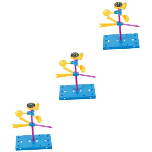 TOYANDONA 3 Sätze Windfahne Kinderspielzeug Confidence Langlebigkeit die far Bausatz Wissenschaftsspielzeug für Kinder DIY-pädagogische technische Experimente gebaut Suite Windmesser Plastik von TOYANDONA