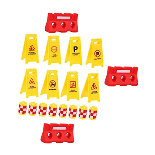 TOYANDONA 3 Sätze simulierte Straßensperre Lernspielzeug für sichere Straßen Stoppschild Spielzeuge Embleme künstliches Straßensperrenspielzeug Kognitionsspielzeug für Kinder klein Indikator von TOYANDONA