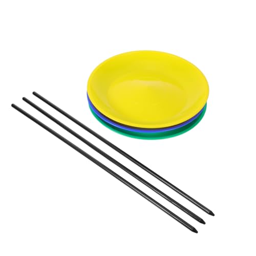 TOYANDONA 3 Satz Jonglierteller aus Kunststoff mit Handstäben Rotierende Jonglierplatten für Balance Training Zauberer Requisiten Zirkus Performance und Jonglierkunst TOYANDONA 3 Satz Jonglierteller aus Kunststoff mit Handstäben Rotierende Jonglierplatten für Balance Training Zauberer Requisiten Zirkus Performance und Jonglierkunst von TOYANDONA