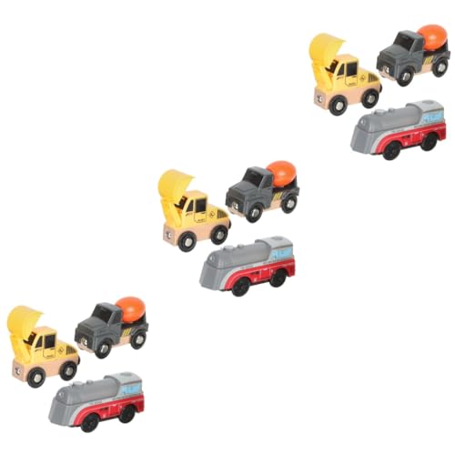 TOYANDONA 3 Sätze Baufahrzeug Spielset aus Holz Plastikspiele Klassische Autos Spielzeug Modelle Bauwagenmodell LKW-Modell für Kinder hölzern technisches Fahrzeug schmücken einstellen von TOYANDONA