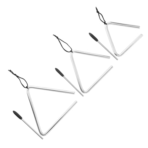 TOYANDONA Musikalisches Dreieckinstrument 3-teiliges Set Dreieckglocke Handpercussion Lernspielzeug Für Kinder von TOYANDONA