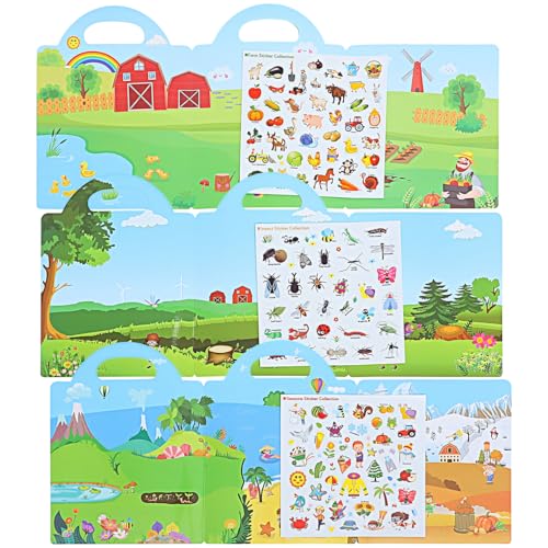 TOYANDONA 3 Set Kinder Aufkleber Bücher Kleinkind Spielzeug Pädagogisches Aufkleber Buch Wiederverwendbare Aufkleber Buch TOYANDONA 3 Set Kinder Aufkleber Bücher Kleinkind Spielzeug Pädagogisches Aufkleber Buch Wiederverwendbare Aufkleber Buch von TOYANDONA