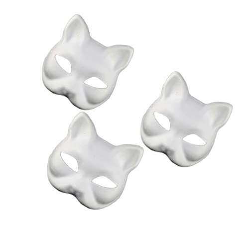 TOYANDONA 3 Stk Katzenhandwerk Halbgesichtsmasken Für Katzen Kinderrutsche Leeres Maskenkostüm Schlichte Tiermasken Kätzchen Verkleiden Sich Masken Party Männer Und Frauen Cosplay Weiß Base TOYANDONA 3 Stk Katzenhandwerk Halbgesichtsmasken Für Katzen Kinderrutsche Leeres Maskenkostüm Schlichte Tiermasken Kätzchen Verkleiden Sich Masken Party Männer Und Frauen Cosplay Weiß Base von TOYANDONA