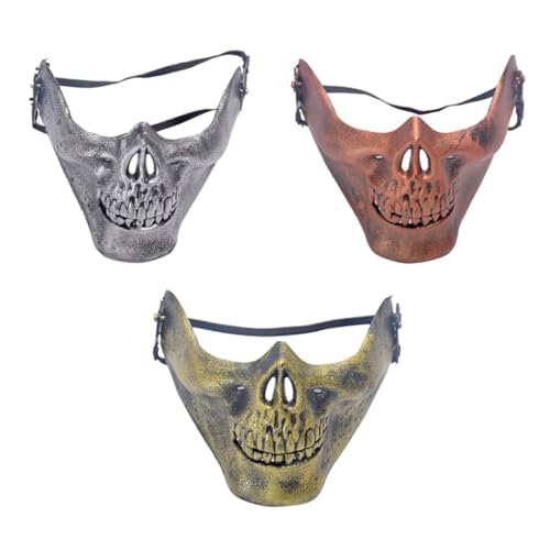 TOYANDONA 3 Stücke Skelett Schädel Halb Scary Maskerade Für Halloween Kostüme Party Cs Jagd Spiel von TOYANDONA
