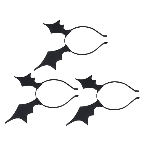 TOYANDONA 3 Stück Halloween Fledermaus Haarreif Teiliges Flexibles Verstellbares Stirnband mit Flügeln für Erwachsene und Schwarzes Party Kostümzubehör für Halloween Karneval und von TOYANDONA