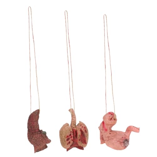 TOYANDONA 3 Stück Halloween-Simulations-Orgel-Anhänger Halloween Halloween assecoires Halloween Decoration schuldeko Simulation Orgel Anhänger simulierte Organbehänge PP Baumwolle von TOYANDONA