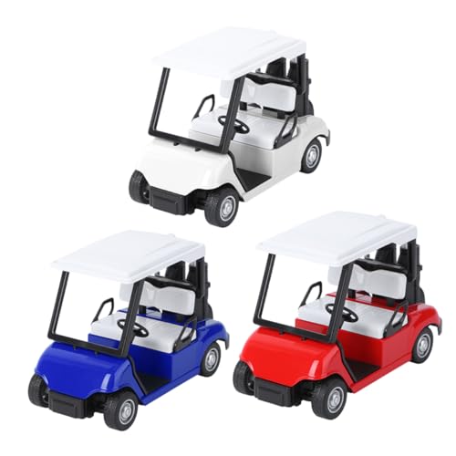 TOYANDONA 3 Stück Inertiales Golfwagen Modellspielzeug aus Legierung in Rot Kognitives Fahrzeugspielzeug für Leicht Tragbar für Schule Park und Zuhause von TOYANDONA
