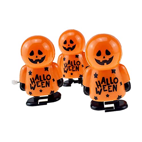 TOYANDONA 3 Stück Kinderspielzeug Halloween-frühlingsspielzeug Uhrwerk- Für Kürbis Aufziehspielzeug Springendes Halloween Liefert Kinderzubehör Orange von TOYANDONA