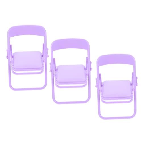 TOYANDONA 3 Stück Kleiner Stuhl im Puppenhaus Falten Dekoration für Miniaturen Zubehör winzige Möbel Mini -Klappstühle Miniatur Dollhouse Chair puppenhaus Modell stühle Plastik Violett TOYANDONA 3 Stück Kleiner Stuhl im Puppenhaus Falten Dekoration für Miniaturen Zubehör winzige Möbel Mini -Klappstühle Miniatur Dollhouse Chair puppenhaus Modell stühle Plastik Violett von TOYANDONA
