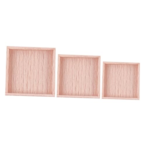 TOYANDONA Miniatur-aufbewahrungstabletts Aus Holz Für Puppenhaus Im Maßstab 1/12 Mini-lebensmitteltabletts Realistisches Mini-küchenzubehör von TOYANDONA