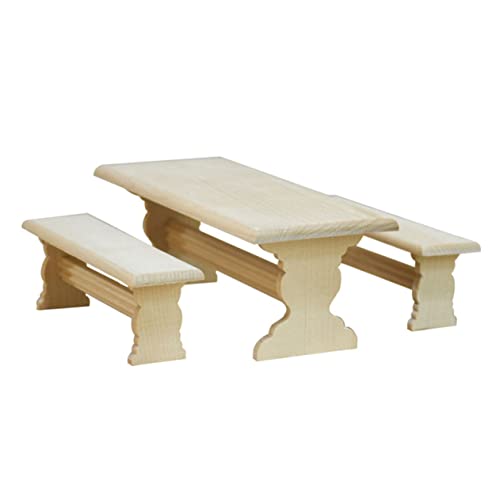 TOYANDONA 3 Stück Miniatur Holz Esstisch und Stühle Set Puppenhaus Möbel Miniatur Möbel Ornamente für Kreative Rollenspiele und Puppenhäuser TOYANDONA 3 Stück Miniatur Holz Esstisch und Stühle Set Puppenhaus Möbel Miniatur Möbel Ornamente für Kreative Rollenspiele und Puppenhäuser von TOYANDONA