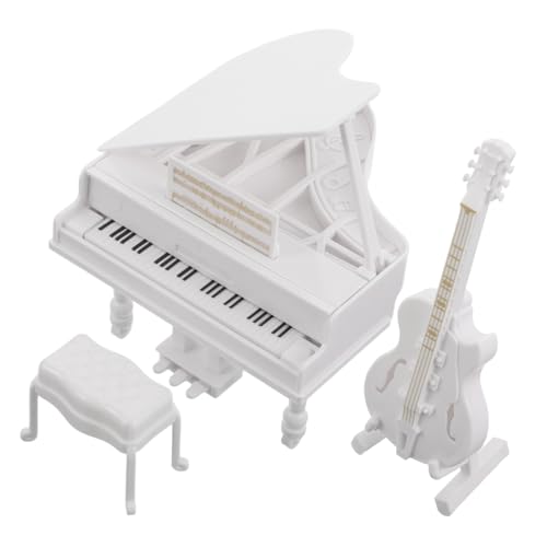 TOYANDONA 3 Stück Miniatur Klavier Modell Set Teiliges Mini Musikinstrument für Puppenhaus Dekoration Realistische Mini Gitarre mit Hocker für Fotografie und Sammler TOYANDONA 3 Stück Miniatur Klavier Modell Set Teiliges Mini Musikinstrument für Puppenhaus Dekoration Realistische Mini Gitarre mit Hocker für Fotografie und Sammler von TOYANDONA