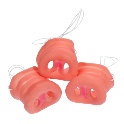 TOYANDONA 3 Stück Pig Kostüm Zubehör Schweinenase aus Flexiblem Verstellbares Band für Party Cosplay Karneval Fasching Tiermasken von TOYANDONA