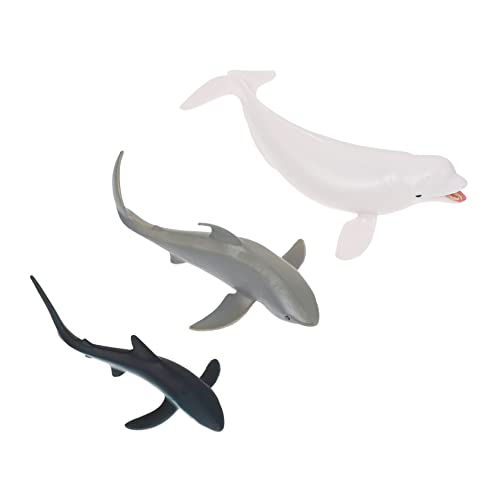 TOYANDONA 3 Stück Realistische Miniatur Ozeanfiguren Beluga und Mehr für Kleinkinder für Geburtstagsgeschenke und Lernspielzeug für Ab Jahren von TOYANDONA