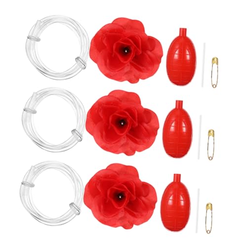 TOYANDONA 3 Stück Rote Wasser Spritzende Rosenbrosche Wiederverwendbare Fake Blume Sprühfunktion Party Scherzartikel für Halloween Büro Streich Zubehör TOYANDONA 3 Stück Rote Wasser Spritzende Rosenbrosche Wiederverwendbare Fake Blume Sprühfunktion Party Scherzartikel für Halloween Büro Streich Zubehör von TOYANDONA