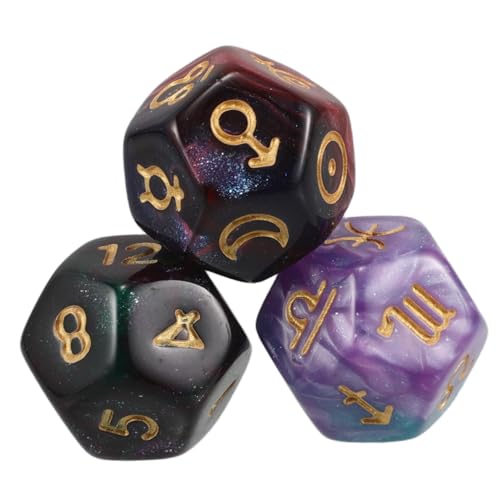 TOYANDONA 3 Stück Seitige Sternzeichenwürfel Dualfarbig Astrologie Lernspielzeug Mystische Symbolik Vielseitig für Wahrsagung und Tarot Kartenspiele TOYANDONA 3 Stück Seitige Sternzeichenwürfel Dualfarbig Astrologie Lernspielzeug Mystische Symbolik Vielseitig für Wahrsagung und Tarot Kartenspiele von TOYANDONA