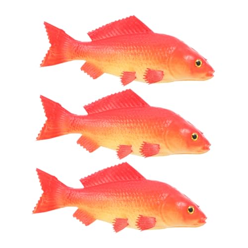TOYANDONA 3 Stück Simulation Fischmodell Tank Ornamente gefälscht groß klein künstliche Fische plastikfische schönebescherung gartendeko dekofische Künstlicher Karpfen PU-Fisch-Modell rot von TOYANDONA