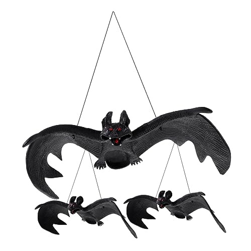 TOYANDONA 3 Stück Simulation Fledermaus Anhänger Aufkleber Fledermaus Statue Gefälschte Fledermäuse Kreative Halloween Anhänger Halloween Fledermausbaum Fledermaus Anhänger Halloween von TOYANDONA