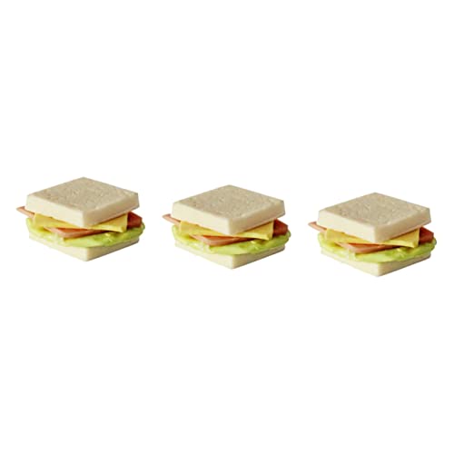 TOYANDONA Realistische Mini-Sandwich-dekore 3 Stück Simulation Von Lebensmitteln Spielzeug Dekorative Ornamente Für Und Mädchen von TOYANDONA