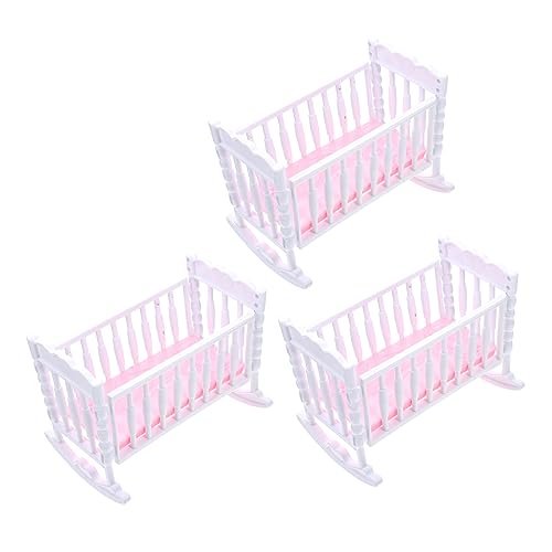 TOYANDONA 3 Stück Spielzeugzubehör Dollhouse Cradle Wiegenmodell Neugeborenes Babybett Pp Weiß TOYANDONA 3 Stück Spielzeugzubehör Dollhouse Cradle Wiegenmodell Neugeborenes Babybett Pp Weiß von TOYANDONA