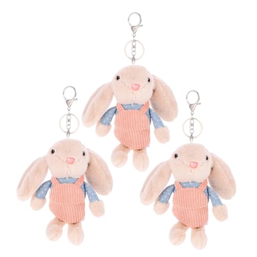 TOYANDONA 3 Stück Stofftier-schlüsselanhänger, Dekorativer Anhänger, Hängender Schlüsselanhänger, Hasen-Ornament-schlüsselanhänger von TOYANDONA