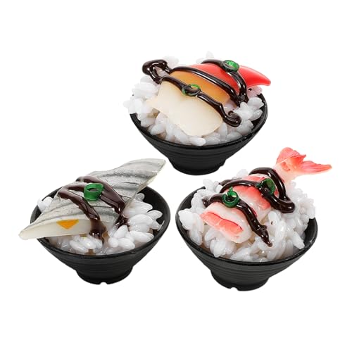 TOYANDONA 3 Stück Sushi-Simulation Kinderspielzeug So Tun, Als Würden Sie Küchenzubehör Spielzeugnahrung Sie Küchenfutter Essen Vorgeben Restaurant Essen PVC von TOYANDONA