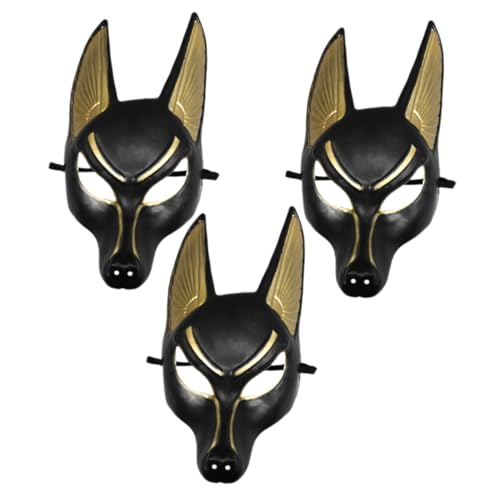 TOYANDONA 3 Stück Teiliges Ägyptisches Halloween Kostümmaske Realistische Cosplay Masquerade Masken für Erwachsene Detailreiche Verkleidung für Halloween Partys und Kostümbälle von TOYANDONA