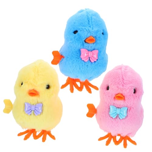 TOYANDONA 3 Stück Teiliges Aufziehküken Lustige Hüpfende Küken in Bunten Farben Sicher für Junge Mädchen und Kleinkinder zu Ostern und Feiertagen Einfache Handhabung Zufällige Farbe von TOYANDONA