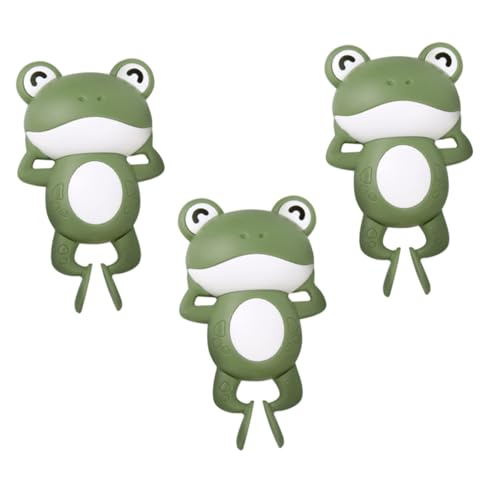 TOYANDONA 3 Stück Teiliges Badespielzeug Wind Up Froschform Wasserspielzeug für Junge Mädchen Cartoon Tierdesign Sichere Glatte Kanten Farblich Anregend für Kinderbadewannen und von TOYANDONA