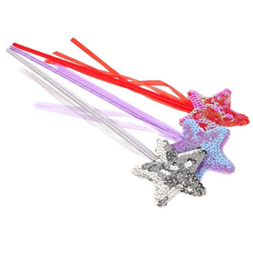 TOYANDONA 3 Stück Teiliges Glänzender Zauberstäbe mit Stern Design Kinderfreundliches Material für Mädchen Cosplay Party und Bühnenauftritte Rot Silber und TOYANDONA 3 Stück Teiliges Glänzender Zauberstäbe mit Stern Design Kinderfreundliches Material für Mädchen Cosplay Party und Bühnenauftritte Rot Silber und von TOYANDONA